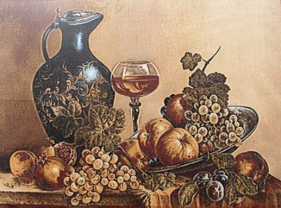 Картина Гобелен 50*60см  "Кувшин и виноград"