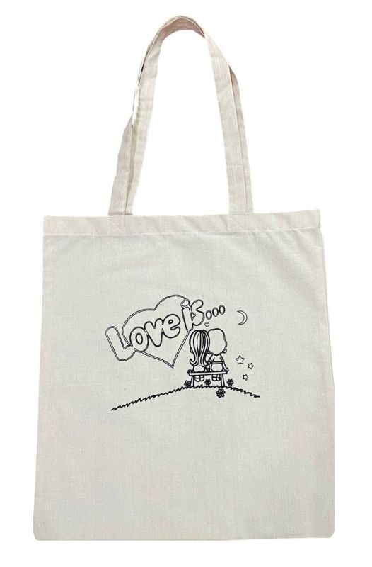 РОЗПРОДАЖ Сумка еко шопер "Love is..." 100% бавовна, середньої щільності